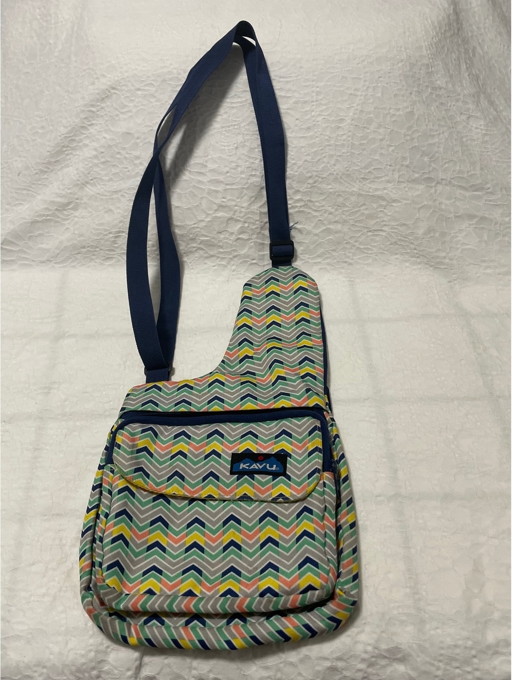 Kavu Chevron Patterned Sling Bag with Adjustable Strap